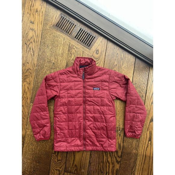 Patagonia Kid's Nano Puff Brick Quilt Wax Red Winter Jacket Size Medium (10) - Picture 1 of 6